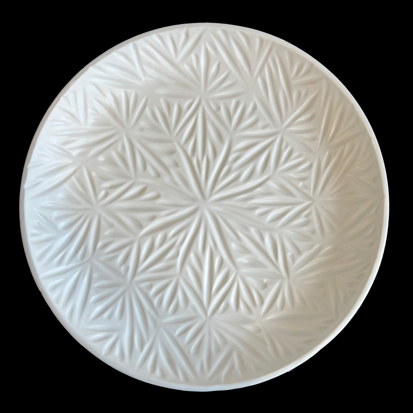 White Hand Carved Serving Plate