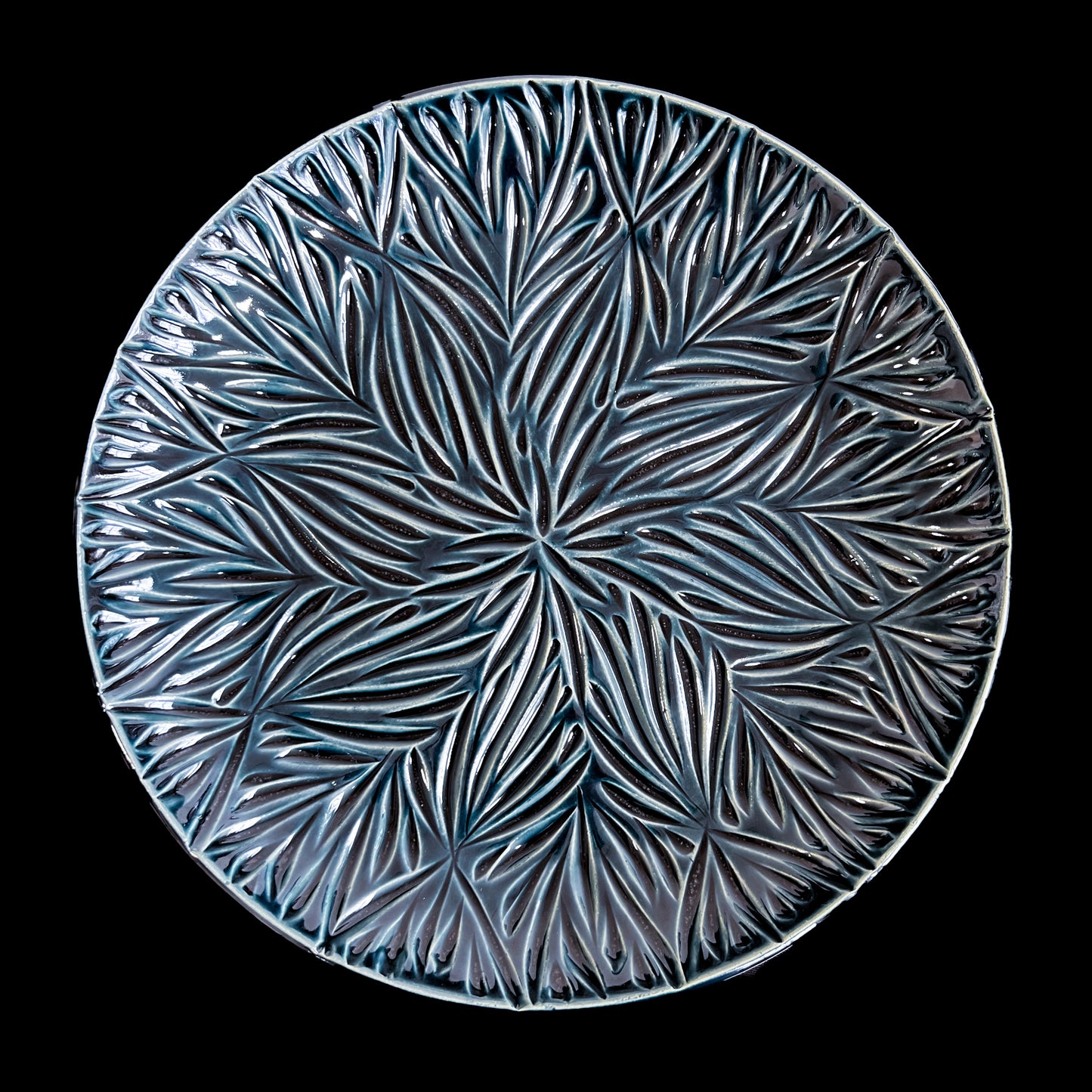 Carved Blue Serving Plate